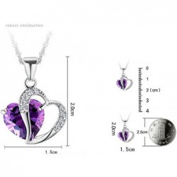 Heart Silver Plated Crystal Diamond Gem Pendant Hollow Silver Chain Necklace Shinning Jewelry for Girl Women $17.18 Kids' Dre...