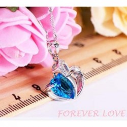 Heart Silver Plated Crystal Diamond Gem Pendant Hollow Silver Chain Necklace Shinning Jewelry for Girl Women $17.18 Kids' Dre...