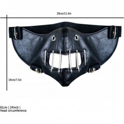 Hannibal Lecter Mask Cosplay The Silence of The Lambs Mask Human Muzzle Half Face Killer Prop Leather Black $46.97 Kids' Dres...