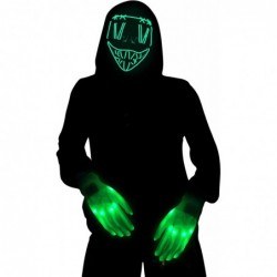 Halloween Purge Mask Light Up Mask and LED Gloves Led EL Wire Horror Mask Creepy Cosplay Costume for Halloween Festival Masqu...