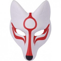 PU Foam Fox Mask Kabuki Kitsune Cosplay Japanese Traditional Kimono Accessories Halloween Party Mask $29.05 Kids' Dress-Up Ac...