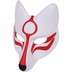 PU Foam Fox Mask Kabuki Kitsune Cosplay Japanese Traditional Kimono Accessories Halloween Party Mask $29.05 Kids' Dress-Up Ac...