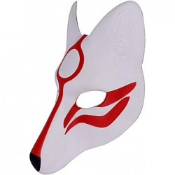 PU Foam Fox Mask Kabuki Kitsune Cosplay Japanese Traditional Kimono Accessories Halloween Party Mask $29.05 Kids' Dress-Up Ac...