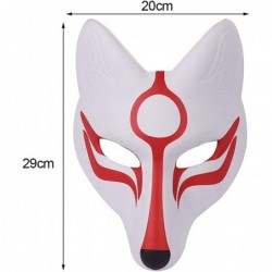 PU Foam Fox Mask Kabuki Kitsune Cosplay Japanese Traditional Kimono Accessories Halloween Party Mask $29.05 Kids' Dress-Up Ac...