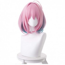 The Idolmaster Cinderella Girls Wig Figure Yumemi Riamu Cos Wig Anime Female Character Cosplay Pink Gradient Green Hair Used ...