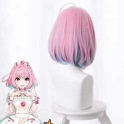 The Idolmaster Cinderella Girls Wig Figure Yumemi Riamu Cos Wig Anime Female Character Cosplay Pink Gradient Green Hair Used ...