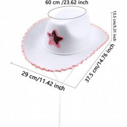 4 Pack Pink Cowboy Hat Cowgirl Hats with Blinking Sequin Tiara Crown Star for Halloween Cosplay Dress up Cowboy Party $49.36 ...