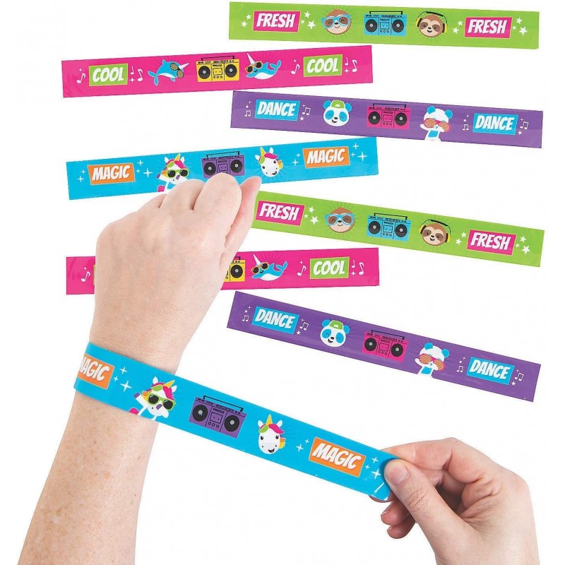 Dancing Animals Slap Bracelets - Jewelry - 12 Pieces $17.58 Kids' Dress-Up Accessories