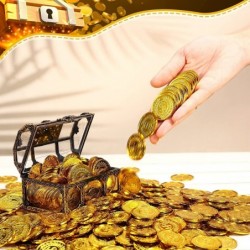 800 Pcs Plastic Pirate Gold Coins Bulk Treasure Coins Play Toy Coins Fake St. Patricks Coin for Pirate Party Favors Supplies ...