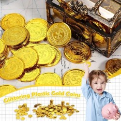 800 Pcs Plastic Pirate Gold Coins Bulk Treasure Coins Play Toy Coins Fake St. Patricks Coin for Pirate Party Favors Supplies ...