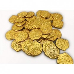 Toy Metal Shiny Gold Colored Treasure Coins - Plays and Parties - 50 Tokens $29.98 Money & Banking Play Toys