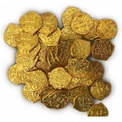 Toy Metal Shiny Gold Colored Treasure Coins - Plays and Parties - 50 Tokens $29.98 Money & Banking Play Toys