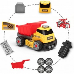 7 in 1 Take Apart Truck Construction Set - STEM Learning Kids Builder PlaySet w/ Electric Drill DIY Engineering Building w/ L...