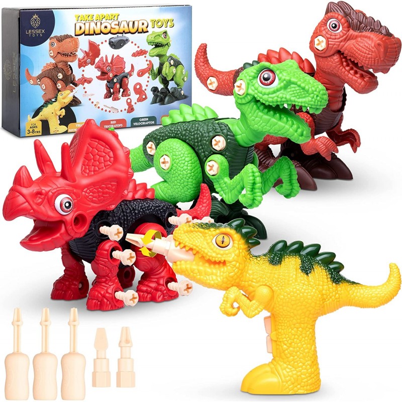 Kids Toys Stem Dinosaur Toy-Take Apart Dinosaur Toys for kids 3-5 Learning Educational Building construction Sets with Electr...