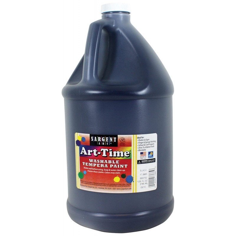 Art-Time Washable Tempera Paint 128 Oz Black Color Arts & Crafts Supplies for Home or School $25.67 Kids' Drawing & Writing B...