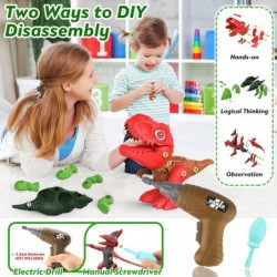 Take Apart Dinosaur Toys for Kids Ages 3-8 with Electric Drill Stem Construction Building Learning Toy Sets for 3 4 5 6 7 8 Y...