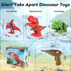 Take Apart Dinosaur Toys for Kids Ages 3-8 with Electric Drill Stem Construction Building Learning Toy Sets for 3 4 5 6 7 8 Y...