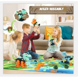 Dinosaur Toys for 3 4 5 6 7 8 Year Old Boys with Electric Drill/Play Mat -STEM Construction Building Kids| Take Apart Dinosau...