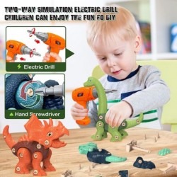 Dinosaur Toys for 3 4 5 6 7 8 Year Old Boys with Electric Drill/Play Mat -STEM Construction Building Kids| Take Apart Dinosau...