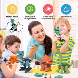 Dinosaur Toys for 3 4 5 6 7 8 Year Old Boys with Electric Drill/Play Mat -STEM Construction Building Kids| Take Apart Dinosau...