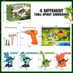 Dinosaur Toys for 3 4 5 6 7 8 Year Old Boys with Electric Drill/Play Mat -STEM Construction Building Kids| Take Apart Dinosau...