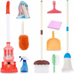 Kids Cleaning Set - 8Pcs Toddler Broom and Cleaning Set with Toy Vacuum Cleaner Pretend Play Children House Cleaning Toys Chr...