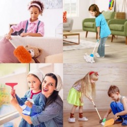 Kids Cleaning Set - 8Pcs Toddler Broom and Cleaning Set with Toy Vacuum Cleaner Pretend Play Children House Cleaning Toys Chr...