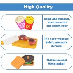 66Pcs Kids Kitchen Toy Accessories Toddler Pretend Cooking Playset Cookware Canned Toy Vegetables Cut Play Food Set Burgers a...