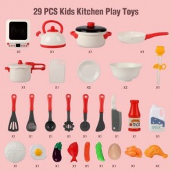 Kitchen Set for Kids Toddlers Pretend Play Kitchen Toys with Electronic Induction Cooktop Steam Pressure Pot Cookware Cutting...