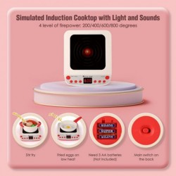 Kitchen Set for Kids Toddlers Pretend Play Kitchen Toys with Electronic Induction Cooktop Steam Pressure Pot Cookware Cutting...