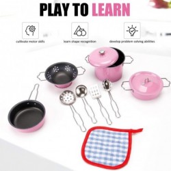 Kids Play Kitchen Toys Pretend Cooking Pink Stainless Steel Pots and Pans Metal Kitchen Set with Utensils (11 Pieces) $44.18 ...