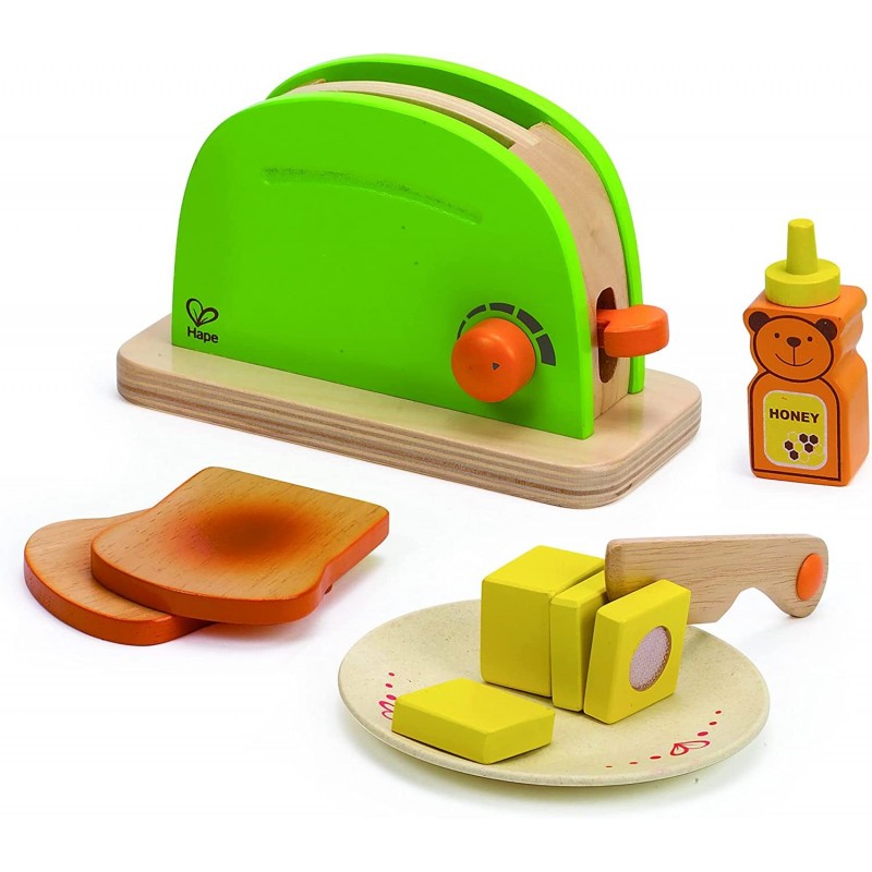 Pop Up Toaster Wooden Play Kitchen Set with Accessories $40.48 Toy Kitchen Products