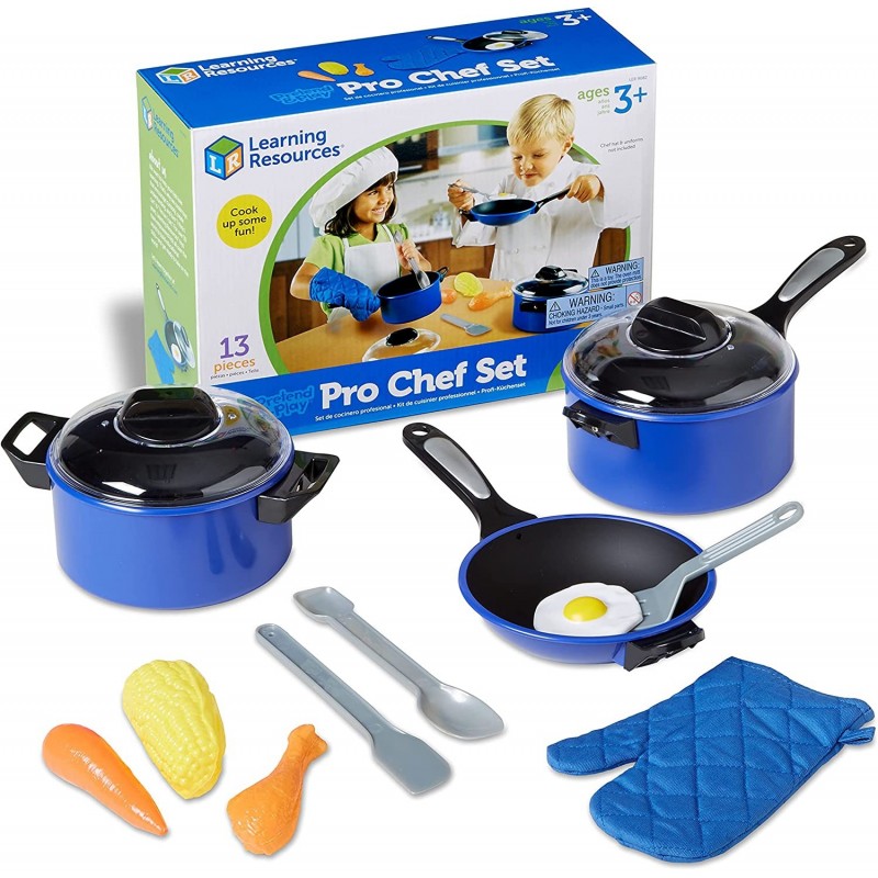 Pretend & Play Pro Chef Set Kitchen Toys for Kids Pretend Kitchen Pots and Pans for Kids 13 Pieces Ages 3+ $32.85 Toy Kitchen...