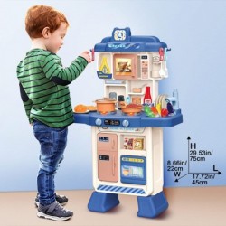 Kitchen Playset Toy with Sounds and Lights Role Playing Game Pretend Food and Cooking Playset for Toddlers 35 PCS Kitchen Acc...