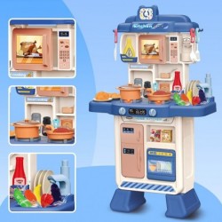 Kitchen Playset Toy with Sounds and Lights Role Playing Game Pretend Food and Cooking Playset for Toddlers 35 PCS Kitchen Acc...