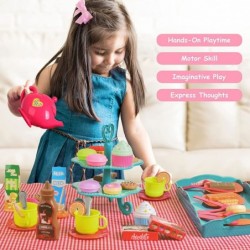 Kids Tea Set for Little Girls Real 64 PCs Tea Party Set for Little Girls Popular Princess Toys Kitchen Pretend Play Toys Tea ...