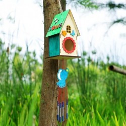 3 Pack Bird Houses for Outside DIY Bird House Wind Chime Kit Bird House Kits for Children to Build Wooden Bird Houses to Pain...