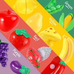 76 PCS Cutting Play Pretend Food with 2 in 1 Storage Bag for Kids Cuttable Fruits and Vegetables Kitchen Toy Accessories Set ...