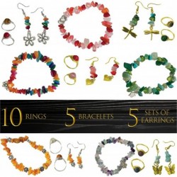 Gemstone Jewelry Designer Kit | Make Your Own Bracelets Earrings and Rings Crafts for Girls Ages 12 Years and Up Teens and Wo...