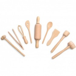 Kids Cooking/Baking Tools Set Wood 9-Piece $30.25 Toy Kitchen Products