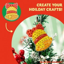 Christmas Gem Painting Art & Craft Kit Making Your Own Diamond Gem Keychain Suncatcher and Stickers for Kids Boys and Girls A...