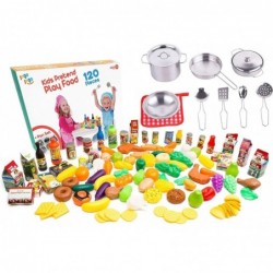 Kids Play Kitchen Accessories Sets Kids pots and Pans Set with Plastic Food Kitchen Sets. Kids Play Food for Kids Kitchen Ute...