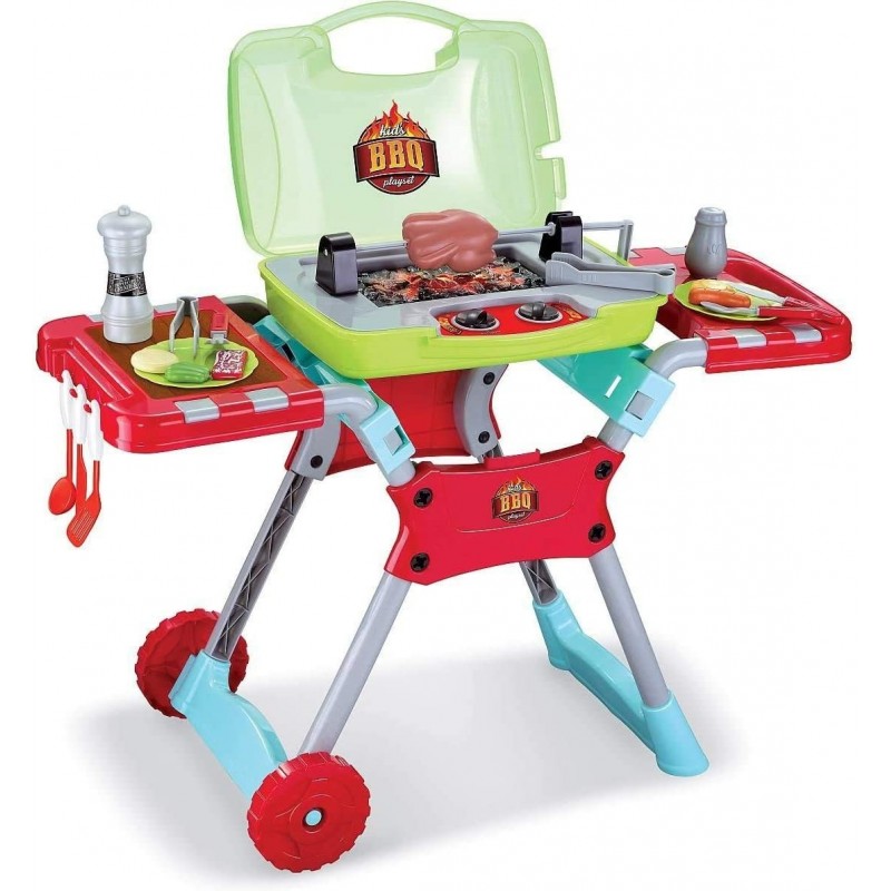 Barbecue Grill Little Kids Indoor Outdoor Toy Kitchen BBQ Play Set with Sounds & Lights $77.35 Toy Kitchen Products