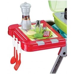 Barbecue Grill Little Kids Indoor Outdoor Toy Kitchen BBQ Play Set with Sounds & Lights $77.35 Toy Kitchen Products