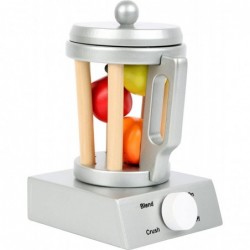 Wooden Blender Playset – Toy Mixer for Play Kitchens – 4 Piece Set Includes Blender with Removable Lid & 3 Types of Fruit - I...