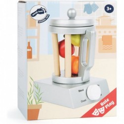 Wooden Blender Playset – Toy Mixer for Play Kitchens – 4 Piece Set Includes Blender with Removable Lid & 3 Types of Fruit - I...