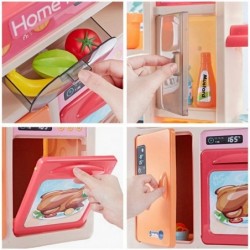 2-in-1Travel Luggage Turn into Play Kitchen Kids Kitchen Playset Toys with 20+Play Food for Toddelers Girls and Boys Pretend ...