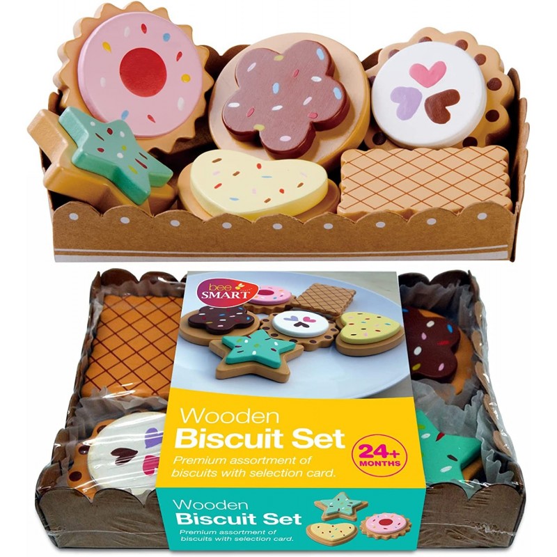 — Wooden Toy Cookies Pretend Play Food with Selection Card and Sturdy Cardboard Serving Tray $27.05 Toy Kitchen Products