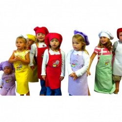 Pink Apron+ Pink Hat Baby Toddler Kid Children Chef Set Lite Fabric $21.43 Toy Kitchen Products