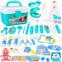 Kids Doctor Kit 48Pcs Pretend Play Educational Doctor Toys with Stethoscope Dental Accessories and Doctor Role Play Costume f...